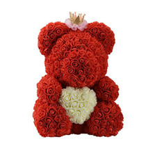 Искусственные цветы Роза медведь многоцветный пластик пена Роза плюшевый медведь день Святого Валентина подарок подруге День рождения украшение 2024 - купить недорого