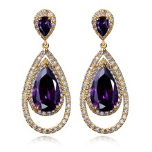 New Drop earrings Lead Free Gold Color Cubic Zirconia Wedding Earrings vintage jewelry  Free Shipping 2024 - buy cheap