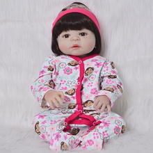 New  Realistic Baby Reborn 23 Inch Full Silicone Body Newborn Dolls Babies Girl Wig Toys Doll Birthday Gifts For Princess 2024 - buy cheap