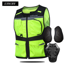 LYSCHY High Visibility Reflective Vest Motorcycle Waterproof Motocross Off-Road Vest Motorcycle Touring Night Riding Jacket 2024 - buy cheap