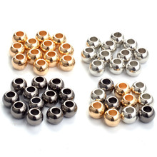 100pcs Dia 4 6 8 10 12mm Big Hole Beads Gold Rhodium Black Color Spacer Beads For Diy Jewelry Making CCB (not metal ) 2024 - buy cheap