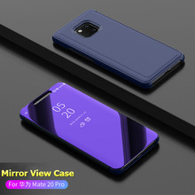 Умный зеркальный чехол для Huawei Mate 20 Pro, прозрачный кожаный флип-чехол для Huawei Honor 8x Max Mate 20 Lite, чехол для телефона 2024 - купить недорого