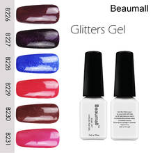 Beaumall Nail Art Gel Shining Glitters Series Colors#B226~B231, 7ml Volume Soak Off UV&LED Gel Lacquers Nail Polishes. 2024 - buy cheap