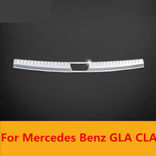 stainless steel Interior Rear Trunk Bumper Scuff Plate Door Sill Auto Accessories For Mercedes Benz GLA CLA 2024 - buy cheap