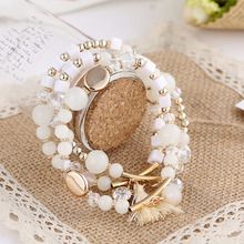 Bracelete feminino boêmio com múltiplas camadas e miçangas, conjunto de pulseira com contas de cristal infinity, joias para mulheres, presente, 2020 2024 - compre barato
