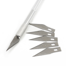 DIY Non-Slip Metal Scalpel Knife Tools Kit Cutter Engraving Craft knives + 5pcs Blades Mobile Phone PCB Repair Hand Tools 2024 - buy cheap