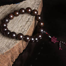Wholesale black Sandalwood Wooden Bracelets Nice Woody Bracelets Wood Buddha Beads Lucky For Men Women Hand String Jewelry 2024 - buy cheap