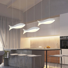 Luminária pendente moderna de led, luminária com lâmpada suspensa para decoração de sala de jantar, cozinha, ambiente interno, casa, peixe 2024 - compre barato