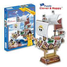 Candice guo 3D puzzle DIY toy paper building model kid assemble anime One Piece cartoon going merry thousand sunny boat ship 1pc 2024 - buy cheap