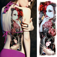 Waterproof Temporary Tattoo Sticker rose sexy lady full arm fake tatto flash tatoo sleeve large size for girl men women 2024 - buy cheap