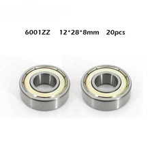 High quality 20PCS 6001ZZ Bearing ABEC-1 12x28x8 mm Deep Groove 6001 ZZ Ball Bearings 6001Z 80101 Z 6001z Bearing 12*28*8 mm 2024 - buy cheap