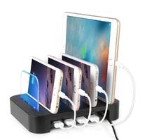 4 Ports USB Hub Universal Multi Device Charging Station Fast Charger Docking 24W for iPhone iPad Samsung Galaxy LG Tablet PC 2024 - buy cheap