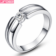 JROSE Wholesale Fashion Round Purple White Cubic Zirconia White Silver plated Ring Size 6 7 8 9 10 Women Wedding Ring Jewelry 2024 - buy cheap