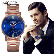 Nuevos Relojes MIGEER Relojes hombres diseñador de lujo reloj de cuarzo Acero inoxidable elegante mujer analógico reloj de pulsera Masculino 2024 - compra barato