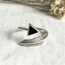 Real prata cor triângulo pena anéis para mulher ajustável anel de casamento moda 2024 - compre barato