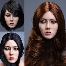 1/6 Scale Asia Female Short Black Hair Head Sculpt Long hair Xiu Girl Head Model F 12" HT Female Suntan Colo Action Figure Doll 2024 - buy cheap