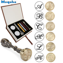 Mogoko Wax Seal Stamps Classic Vintage Style Brass Color Antique Alphabet Initial Letter Sealing Wax Stamp Set 2024 - buy cheap