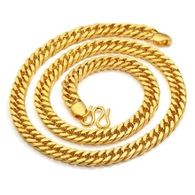 Cadena gruesa de oro amarillo para hombre, collar pesado, cadena cubana doble, 24 pulgadas 2024 - compra barato