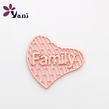 Colgante de aleación de oro rosa con forma de corazón para la familia, medallón de foto magnética flotante, 20 unidades por lote, CHM #317 2024 - compra barato