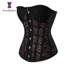 Black Transparent Sexy Lingerie Women Padded Corset Bustier For Wedding With 14 Spiral Steel Bone 8321# 2024 - buy cheap