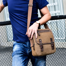 Bolsa de ombro masculina de lona, moderna, vintage, mensageiro, crossbody, mochila, grande capacidade, bolsa tote casual, masculina, imperdível 2024 - compre barato