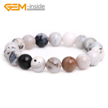 GEM-inside Natural 4mm-10mm Parral Dendritic Agates Round Beaded Stretch Fashion Women Bracelet 7" Trendy Gifts New 2024 - buy cheap