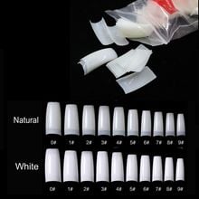 500 pcs Natural/Cor Branca Francês Acrílico Falso Dicas Nails 10 Tamanhos Cobrir Metade Do Falso Dicas Nails para Nail salões de beleza & DIY Prego L-09 2024 - compre barato