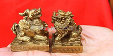 Small Pair Chinese Bronze dragon Pixiu Unicorn& Bicorn Figures 2"High AAA 2024 - buy cheap