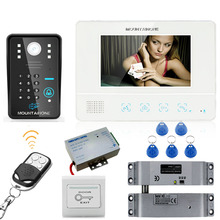Free Shipping 7" RFID Password Video Door Phone Intercom System Doorbell Camera 1000TVL + Electric Drop Bolt Lock 2024 - купить недорого