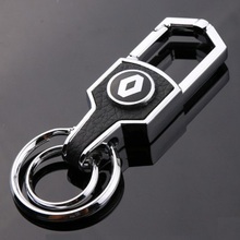 Keychain Silver Leather Car Key Ring Keyring Auto Pendant Key Holder Best Gift For Renault megane clio koleos Key Chain 2024 - buy cheap