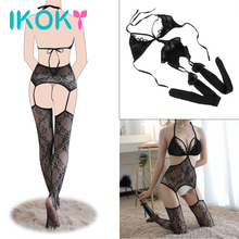 IKOKY Hollow Out Pantyhose Nylon Stockings Exotic Apparel Sexy Lingerie Backless Open Crotch Tights Pantyhose Women Sexy Tights 2024 - buy cheap