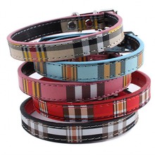 Classic PU Plaid Pet Dog Collars For Small Dog Neck Strap Personalized Puppy Necklace Pet Products Free Shipping 2024 - buy cheap