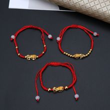 Chinese Feng Shui Gold Pi Xiu Kabbalah Red String Bracelet Evil Eye Protection 2024 - buy cheap