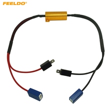 FEELDO-Luz LED antiniebla para conducción, dispositivo Canbus de 50W, con resistencia de carga, con cancelación de cableado, sin errores, Canbus, 6 uds., H1/H3 2024 - compra barato