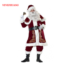 Fantasia do homem santa fé vevefhuang, veludo de luxo, natal, natal, cosplay, vestido 2024 - compre barato