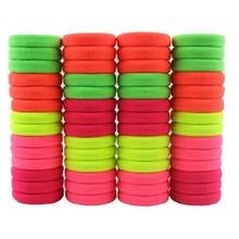 2018 new Fluorescent 5-color mixing girl head band hair accessories for kids Ponytail holder elastic hair bands scrunchie 100pcs 2024 - buy cheap
