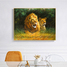 Animal Oil Painting On Canvas Wall Art Posters and Prints Abstract Lion Couple Pictures for Living Room Bedroom Decor Unframed 2024 - buy cheap