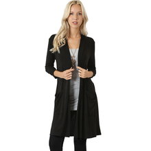 Suéter largo informal para mujer, cárdigan holgado con bolsillos de gran tamaño, traje de primavera y otoño, J777 2024 - compra barato