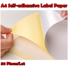 Etiqueta matte lustrosa do papel de impressão autoadesiva a4 com laser da impressora a jato de tinta para 50 peças/lote 2024 - compre barato