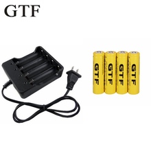 GTF 4PC 3.7V 18650 Battery 9800mAh Rechargeable Li-ion Battery with 1PC 4 slots battery charger for Torch Flashlight 2024 - buy cheap