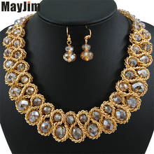 Statement necklace fashion jewelry sets Handmade big beads chain crystal dubai jewelry sets Vintage beads Bijoux Accessories 2024 - buy cheap