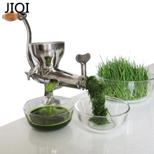 JIQI-exprimidor lento wheatgrass de acero inoxidable, máquina extractora de zumo de naranja y verduras, manual 2024 - compra barato