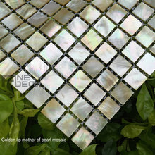 natural yellow color 100% natural golden lip seashell mother of pearl shell mesh joint wall tiles 2024 - buy cheap