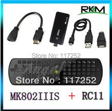 Rikomagic MK802IIIS Bluetooth мини-пк Android 4.4.2 BOX Wifi 1 ГБ оперативной памяти 8 ГБ MK802 IIIS жк-hdmi и Measy летать воздуха мышь RC11 2024 - купить недорого