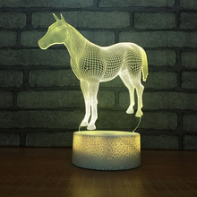 Horse Acrylic 3d lamp Cartoon White base Lovely 7 color change 3D Table Lamps For Living Room Gifts 3d Small Nigh Desk Lamp 2024 - buy cheap