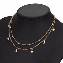 Женское Ожерелье-чокер с подвеской в виде звезды и Луны 2024 - купить недорого