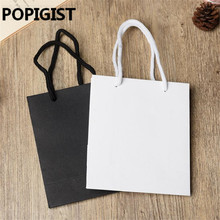 24pcs White Black High Quality Simple Paper Gift Bag Kraft Paper Candy Box With Handle Wedding Birthday Party Gift Package 2024 - buy cheap