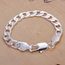 H262 silver fashion jewelry 925 jewelry silver plated bracelet 10mm Flat bracelet /ENRDOMDT KZFNWELT 2024 - buy cheap
