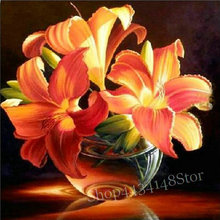 New 5d diy diamond painting lily flower full square / round 3D diamond embroidery resin mosaic 20x20cm 2024 - buy cheap