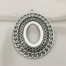 New 10pcs/lot) 74x57mm Inner:30X40mm Metal Antique Silver/Bronze Pendant Cameo Cabochon Settings Fashion Jewelry Accessory 2024 - buy cheap